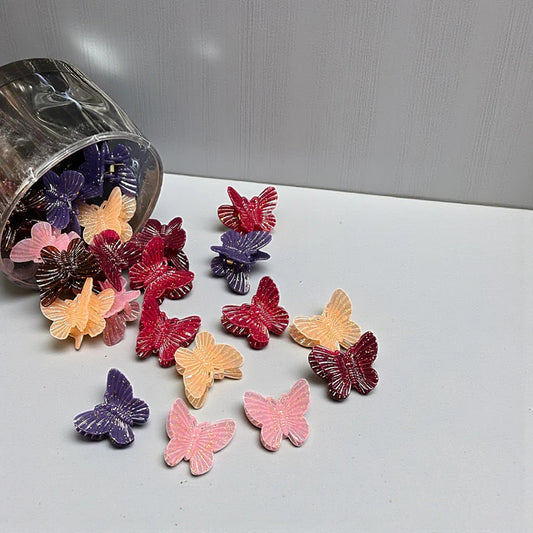 Glitter finishMini Hair Clutch ClipsSoft Pastel Colors | Strong Hold Hair Accessories( pack of 24)