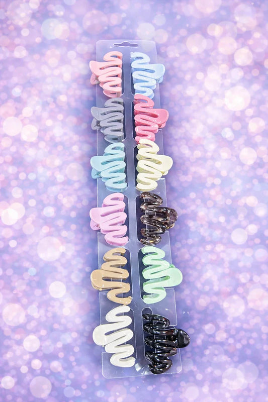 Pastel Mini Hair Claw Clips Set – Cute Korean Style Small Hair Clutcher Pack( pack of 12)